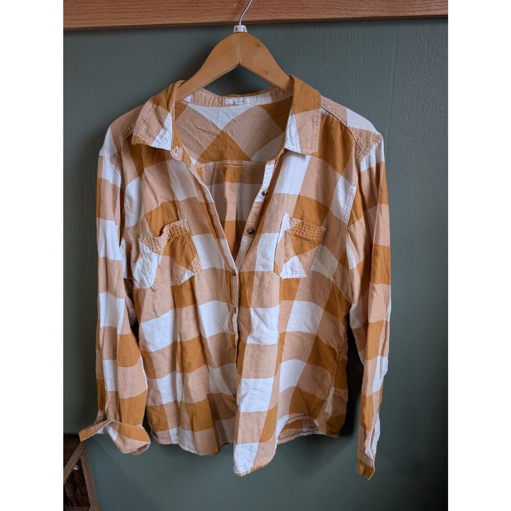 XXL Maurices Yellow Plaid Shirt